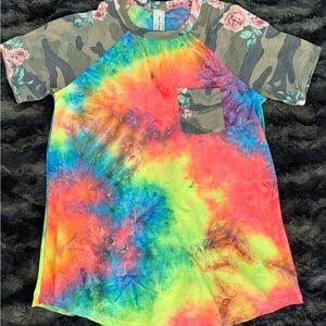 Colorful Tie-Dye & Camo Women’s Shirt